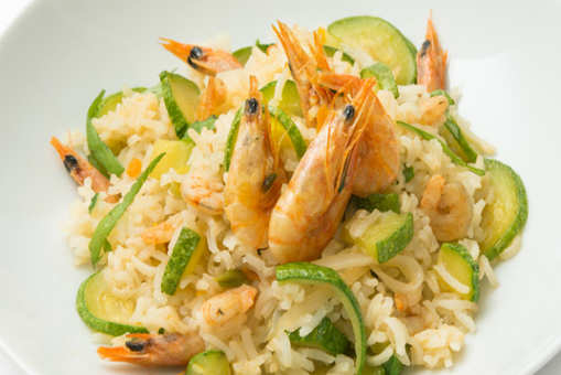 Lemon Shrimp with Zucchini and Garlic