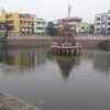 Sri Karaneeswarar Temple tank at Saidapet in Chennai brimming with rainwater.