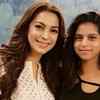 Shah Rukh Khan's daughter Suhana Khan and Juhi Chawla pose together for a picture at 'Ittefaq' screening