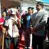 Independent India's first voter Shyam Saran Negi accorded red carpet welcome at Kaloa polling station of Kinnaur district