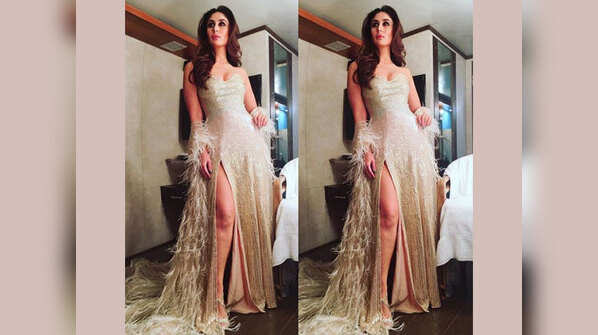 Pic: Kareena Kapoor Khan ups the glam quotient in a golden gown