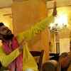 The groom in high spirits during the haldi ceremony