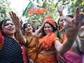 BJP workers celebrate victory as party wins Gujarat, Himachal