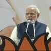 Prime Minister Narendra Modi addresses the party workers at BJP headquarters