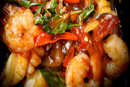 Steamed Squid and Prawns