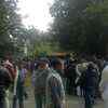 RJD supporters in front of Rabri's bungalow at Patna