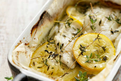 Baked Cod with Lemon and Thyme