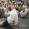 Article image for: Bengaluru: On Rath <i class="tbold">saptami</i>, yoga practitioners perform 108 Surya Namaskaras