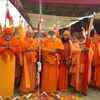 Saints unfurl tricolour at Magh Mela in Allahabad