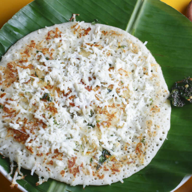 Cheddar and Basil Uttapam Recipe