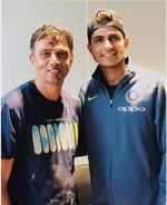 Shubman Gill with Rahul Dravid