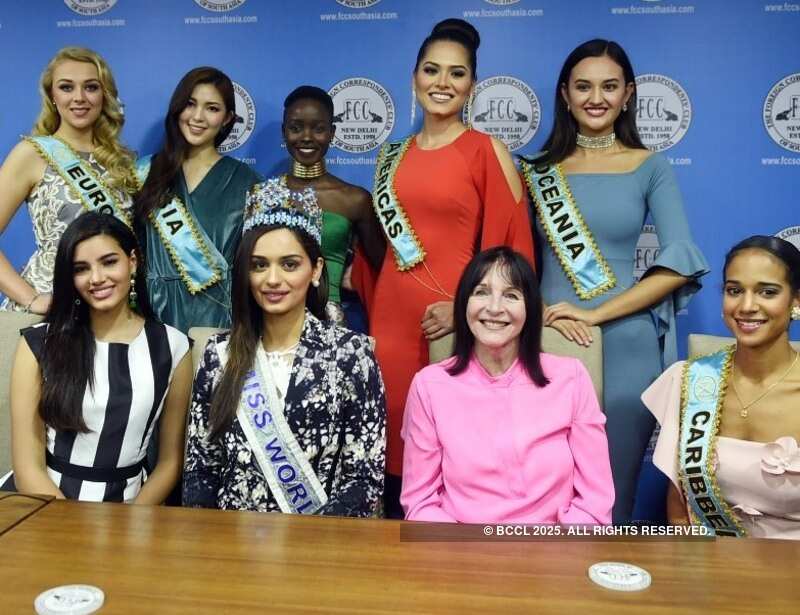 Manushi Chhillar and Miss World Winners attend The Foreign Correspondents club