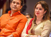 Sachin, Anjali attend book launch