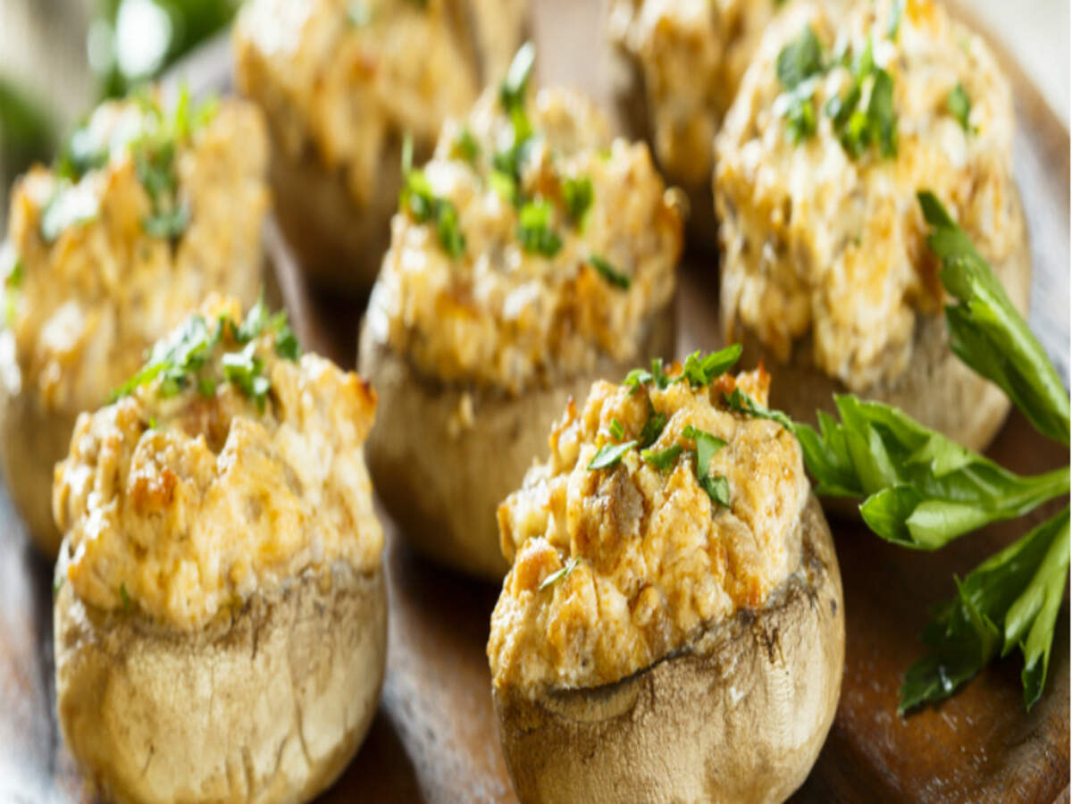 Salmon and Cream Stuffed Mushrooms Recipe