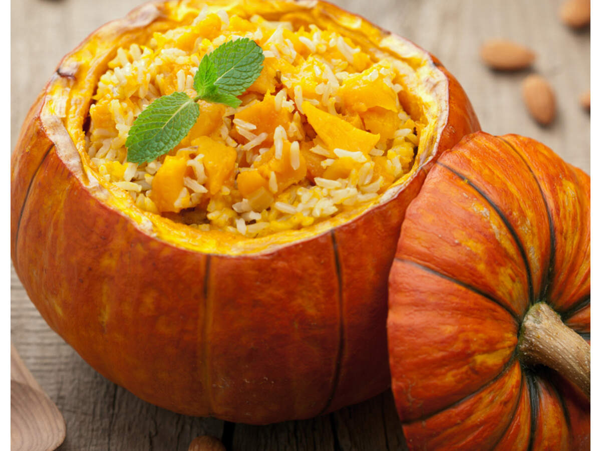 Pumpkin Risotto Recipe: How to make Pumpkin Risotto Recipe at Home | Homemade Pumpkin Risotto Recipe - Times Food