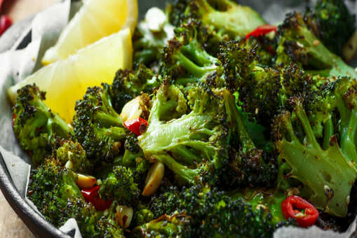 Roasted Broccoli with Peanuts and Chili