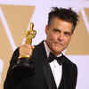 Director Sebastian Lelio from Chile holds up his Oscar for Best Foreign Language Film for 'A Fantastic Woman' in the press room.
