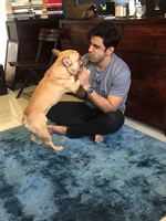 Amit Sadh plays with his furry friend