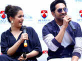 Ayushmann Khurana and Sanya Malhotra visit Bennett University