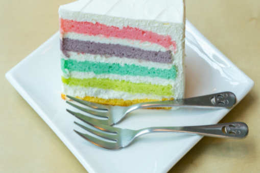 Rainbow vanilla cake