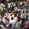 Congress cadres staging rail roko at Coimbatore railway station