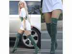 In green Le Silla boots