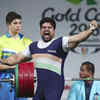 Paralifter Sachin Chaudhary celebrates after winning bronze