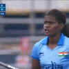 Women's Hockey bronze medal match - End of Q1 - India vs England 0-0