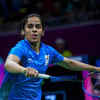 Sania Nehwal in action against Kirsty Gilmour of Scotland in Women's Singles Semifinal
