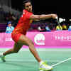 PV Sindhu in action in women's singles semifinal vs Michelle Li