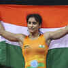 Indian wrestler Vinesh Phogat after winning the Gold Medal in Women's Freestyle 50 kg