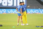 Suresh Raina and Harbhajan Singh at practice session