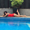 Relaxing by the poolside