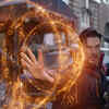 Doctor Strange uses the Time stone to travel between realms and change the course of events