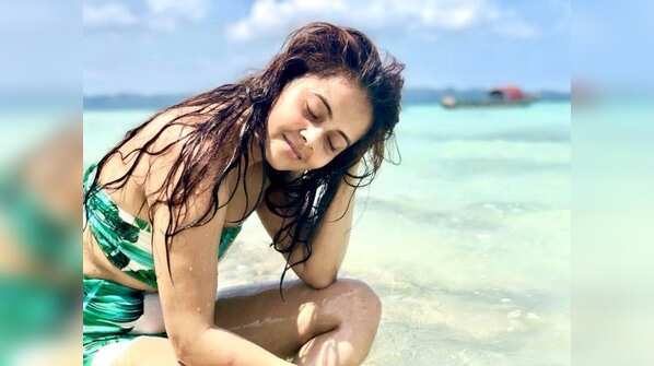 Saathiya actresss Devoleena Bhattacharjee soaks up the sun in a floral beachwear