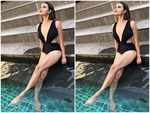 Aashka Goradia looks steaming hot in a black swimwear
