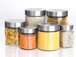 Use glass and metal in storing kitchen food
