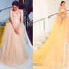 Sonam Kapoor walks the red carpet at Cannes in a nude gown with a quirky train