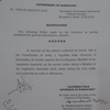 Governor's letter notifying KG Bopaiah's appointment as pro-tem speaker