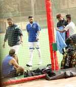 Sporty Abhishek Bachchan seen strategising with team members in Bandra