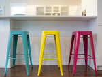 Bright metal bar stool