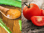 Tomato and aloe vera gel to remove dark circles