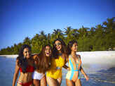 Bikini-clad Abigail Pande soaks up the sun with her besties in Maldives