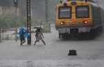 Mumbai Rains: Waterlogging on tracks in Sion