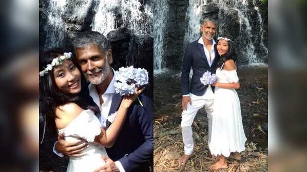 Milind Soman and wife Ankita Konwar stun at their 'bare feet' wedding in the woods