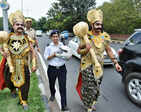 Traffic Police bats for helmet for women of Chandigarh