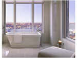 Her apartment's bathroom view