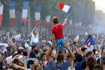 Fans celebrate in Paris after France beat Croatia 4-2