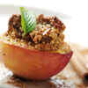 Baked almond-stuffed peaches