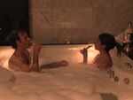 Get into a hot tub